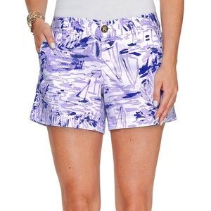 Lilly Pulitzer Callahan Shorts in Lilac Verben Rock The Dock Print